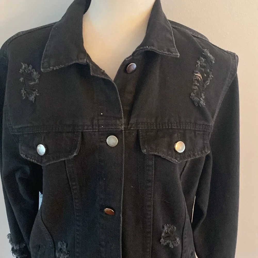 American BAZI distressed denim jacket NWT - Picture 10 of 14